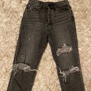 BDG High-Waisted Slim Straight Jean - Washed Black